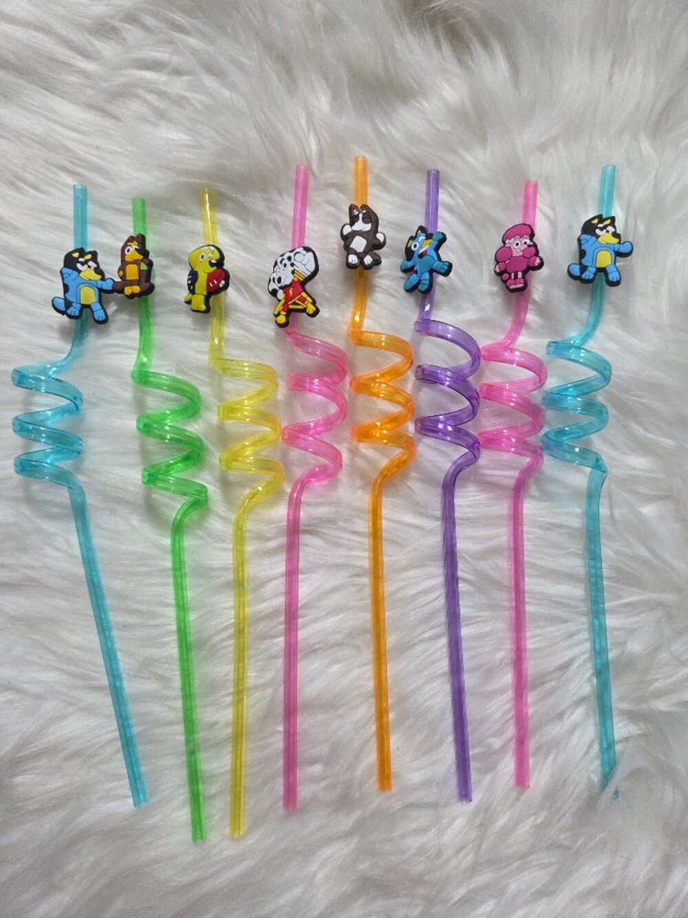 Bluey Swirl Straws Set
